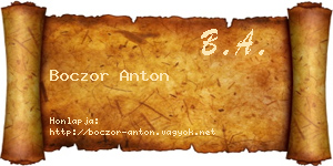 Boczor Anton névjegykártya